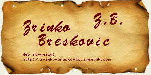 Zrinko Brešković vizit kartica